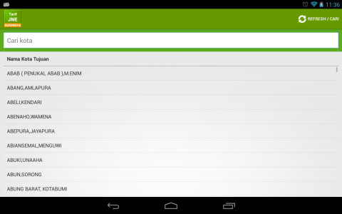 Tarif JNE Surabaya截图1