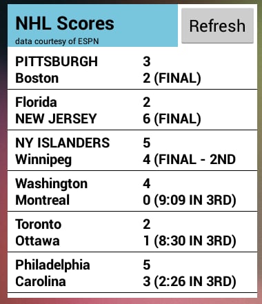 Sports Scores Widget截图2