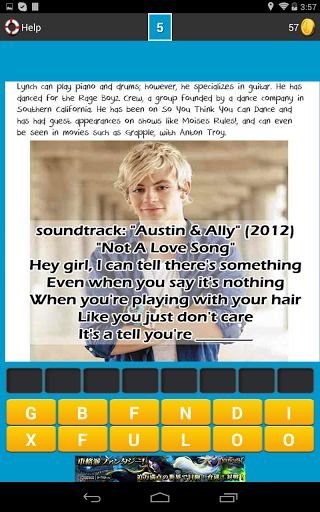 Ross Lynch Songs Lyrics Game截图5