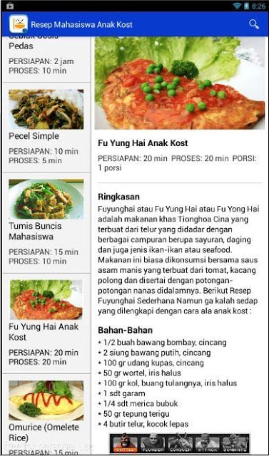 Resep Masak Mahasiswa Anak Kos截图1