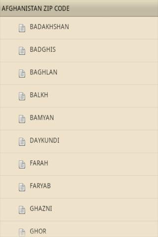 Afghanistan ZIP Code截图2