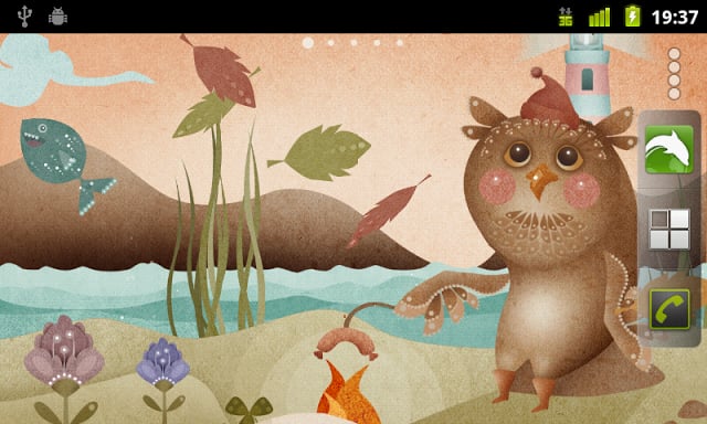 Cute Autumn Owl Free LWP截图2