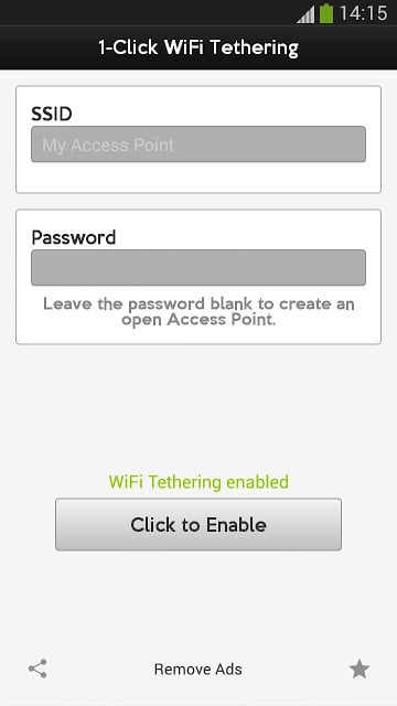 1-Click WiFi Tethering FREE截图1