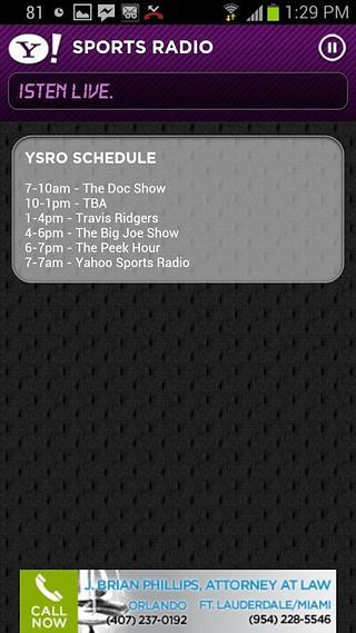 Yahoo Sports Radio Orlan...截图3