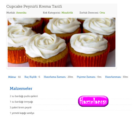 Cupcake Peynirli Krema Tarifi截图3