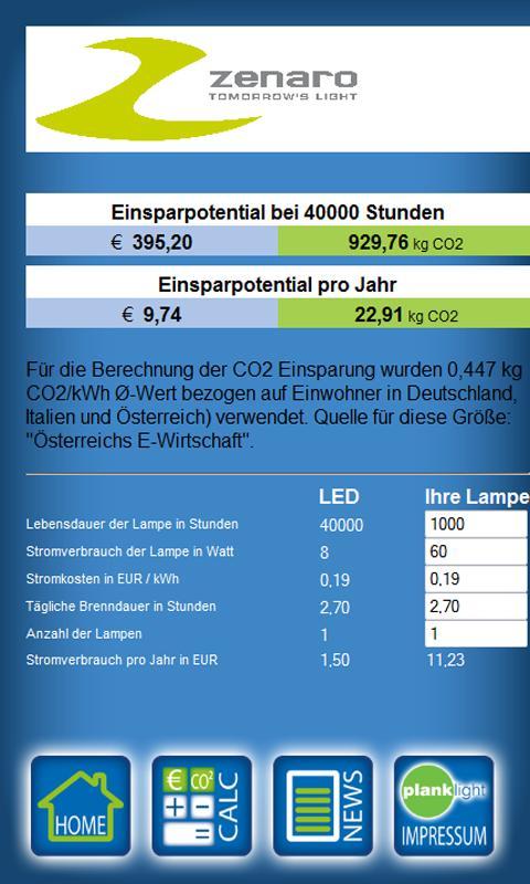 Umwelt- u. Energiespar-Rechner截图4