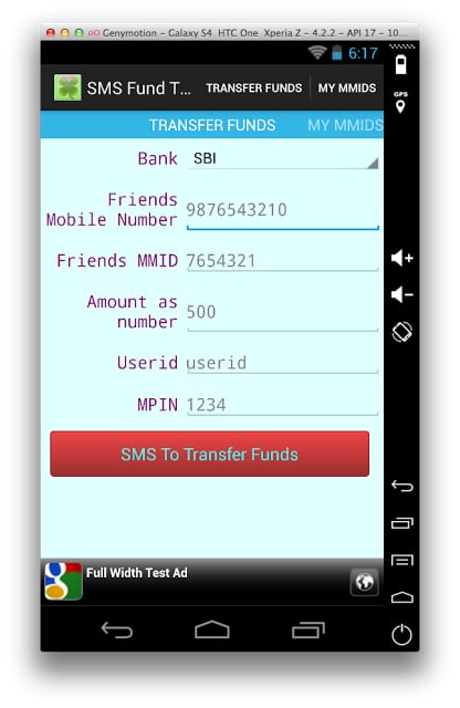 SMS Funds Transfer截图2