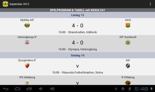 Allsvenskan Standings截图1