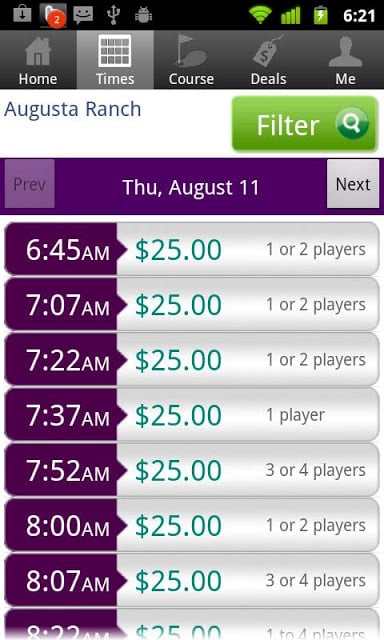 Augusta Ranch Tee Times截图1