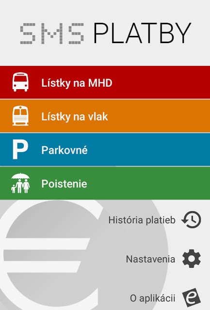 SMS platby - MHD, parkovne截图9