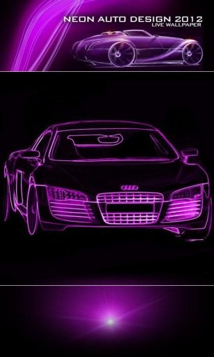 Neon Car Purple LiveWallpaper截图2