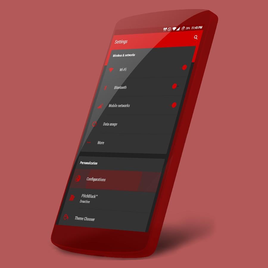 CM 12.1/CM13 Theme Minimal Red截图2