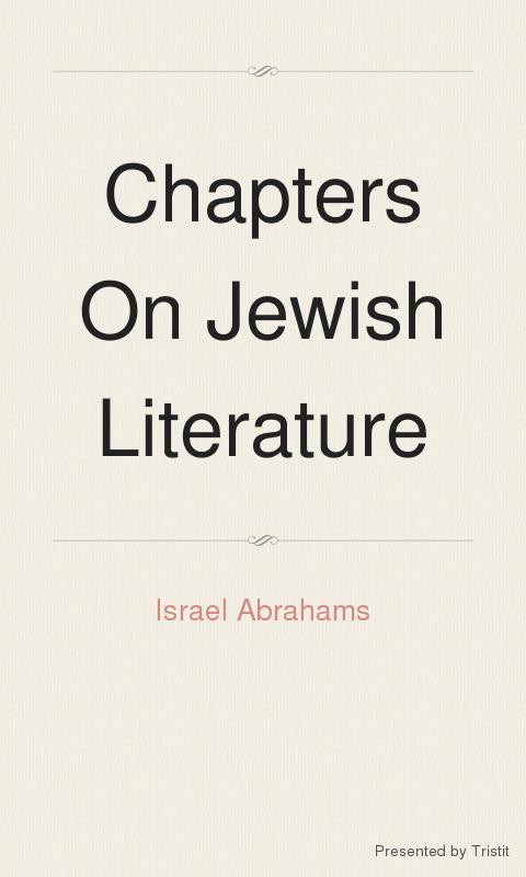 Chapters On Jewish Literature截图1