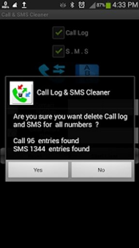 Call Log and SMS Cleaner截图1