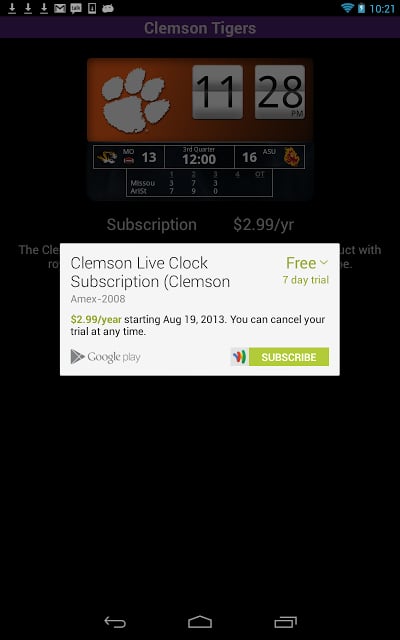 Clemson Tigers Live Clock截图3