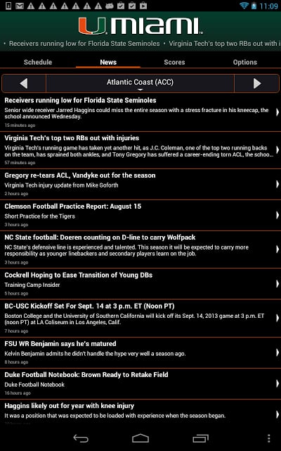 Miami Hurricanes Live Clock截图3