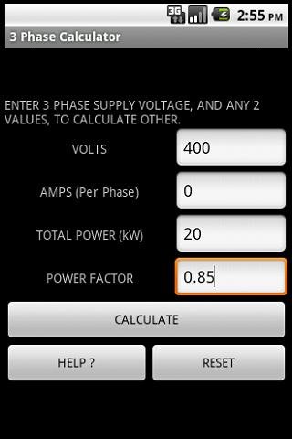 3 PHASE POWER CALCULATOR截图4