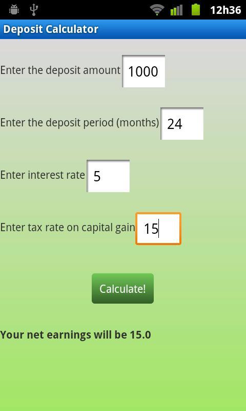 Bank Deposit Calculator截图4