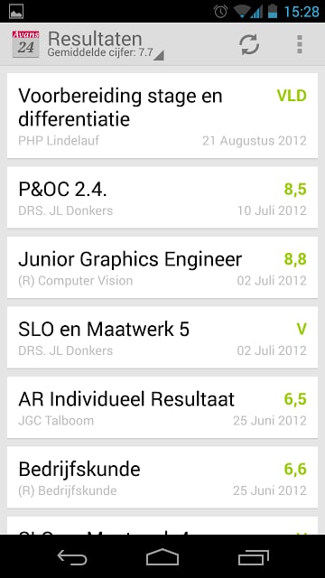 Avans Rooster &amp; Resultaten截图5