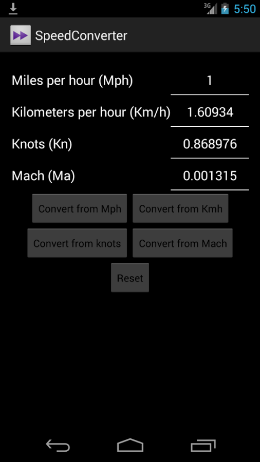 Speed Converter mph kmh kn ma截图5