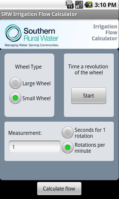 SRW Irrigation Flow Calculator截图2