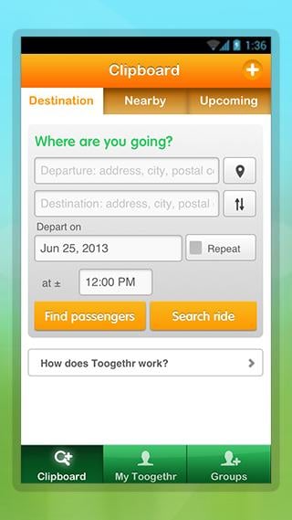 Toogethr, the carpool app截图2