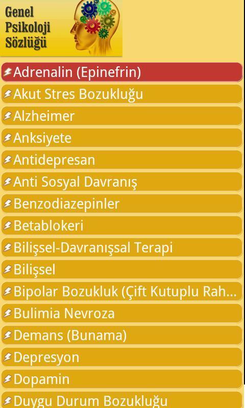 Genel Psikoloji Sözlüğü 2011 - Android截图2