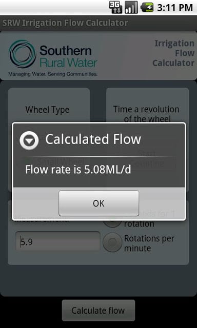 SRW Irrigation Flow Calculator截图1