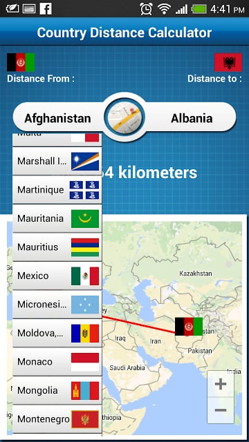 Country Distance Calculator截图3