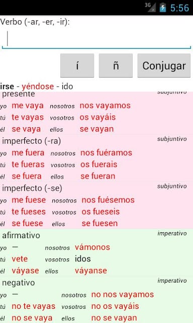 Conjugador de verbos espa&ntilde;oles截图7