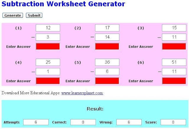 Subtraction Creator截图3