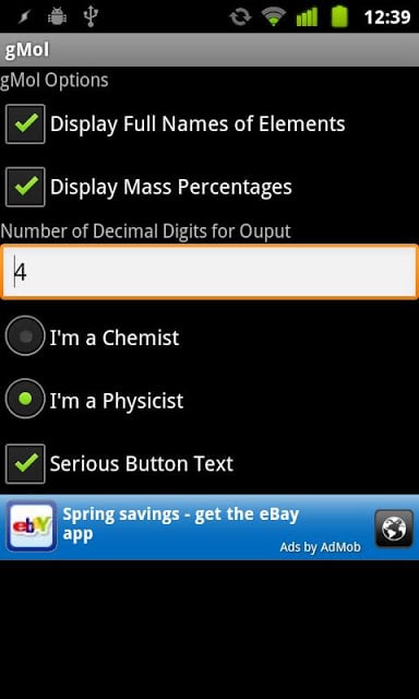 gMol--Molar Mass Tool截图2