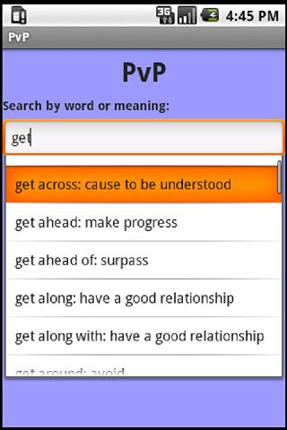 PvP - Phrasal Verbs Program截图1