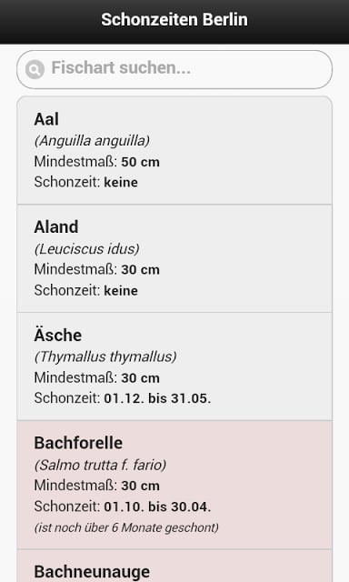 Schonzeiten &amp; Mindestma&szlig;e App截图7