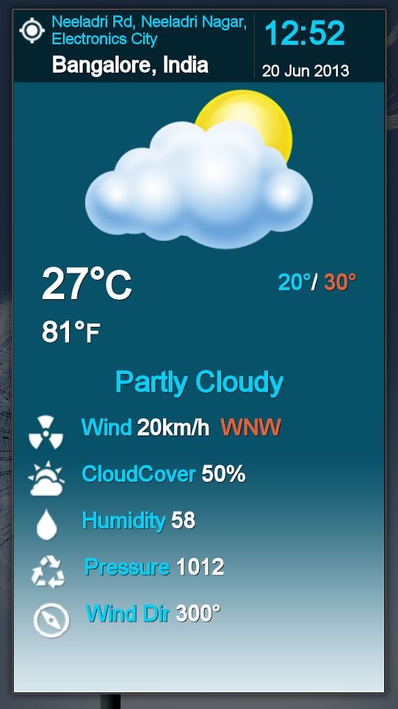 Weather Widget -Widget 2014截图1