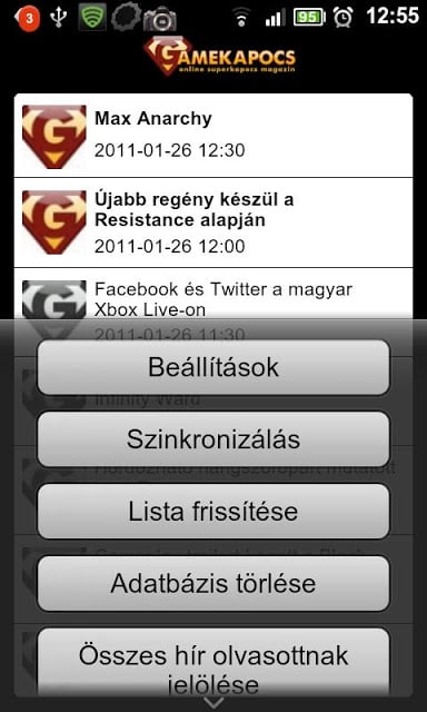 Gamekapocs RSS H&iacute;rolvas&oacute;截图3