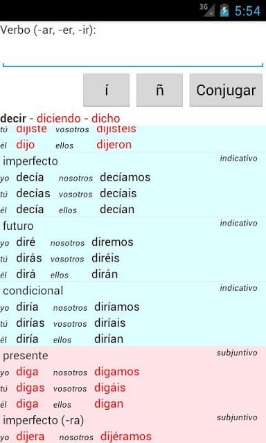 Conjugador de verbos espa&ntilde;oles截图3