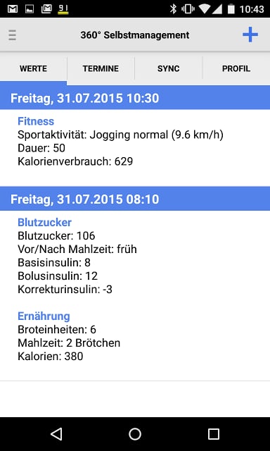 Diabetes-/Blutdruck-App截图5