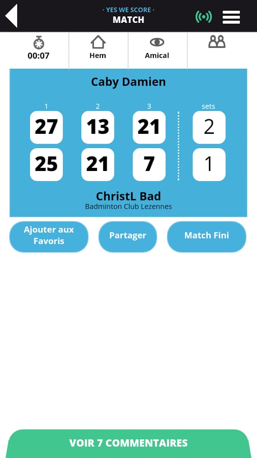 YesWeScore Badminton截图7
