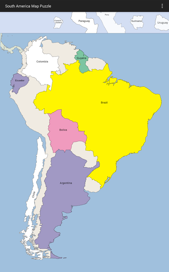 South America Map Puzzle截图1