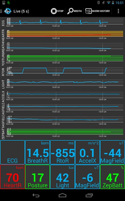 SenseView BLE Sensor Heart Rate Service截图5