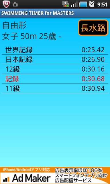 SWIMMING TIMER for MASTERS截图1