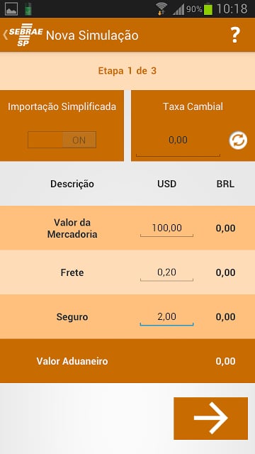 Simulador de Importa&ccedil;&atilde;o截图6