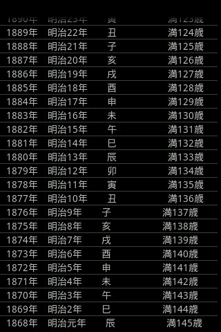 西暦和歴干支年齢対応表截图1