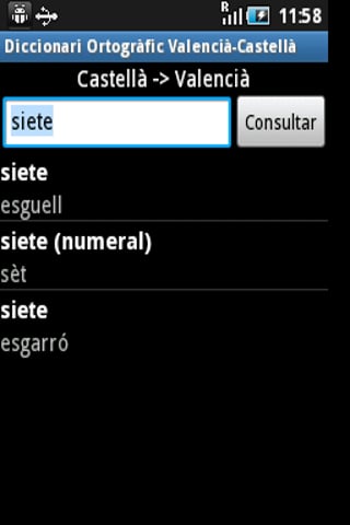Diccionari Valenci&agrave; &lt;&gt;Castell&agrave;截图2
