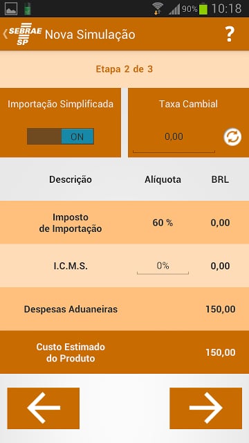 Simulador de Importa&ccedil;&atilde;o截图3