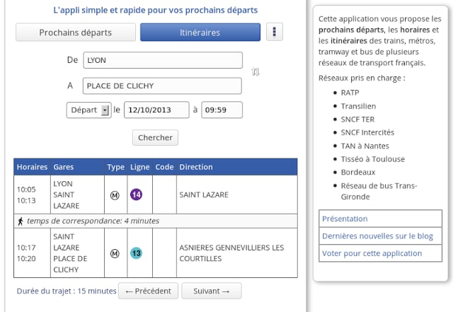 Horaires, Gares, Itin&eacute;raires截图4