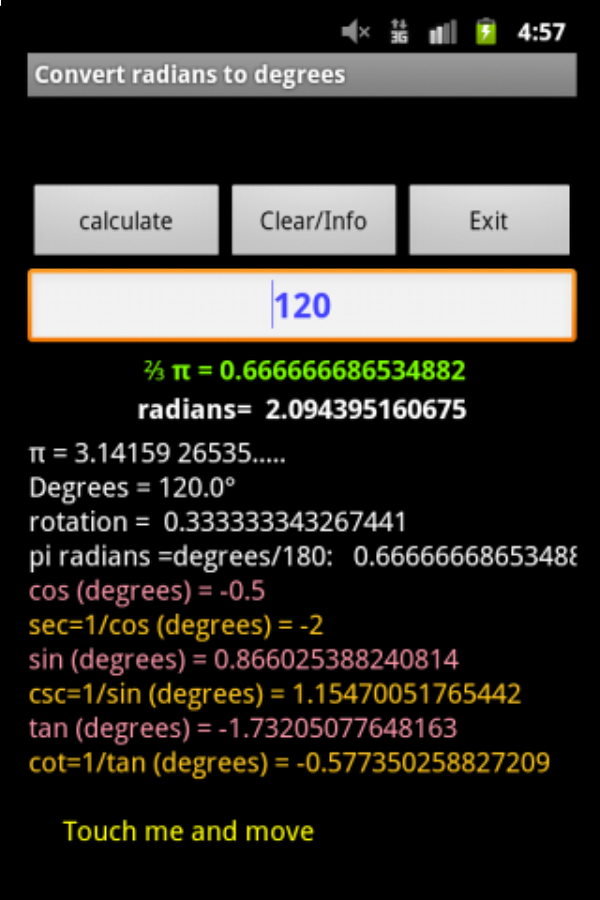 Convert radians to degrees截图1