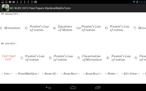 M1 WJEC 2012 Past Papers MyAlevelMathsTutor截图1