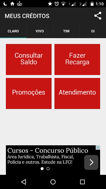 Meus Cr&eacute;ditos: Saldo e Recarga截图3